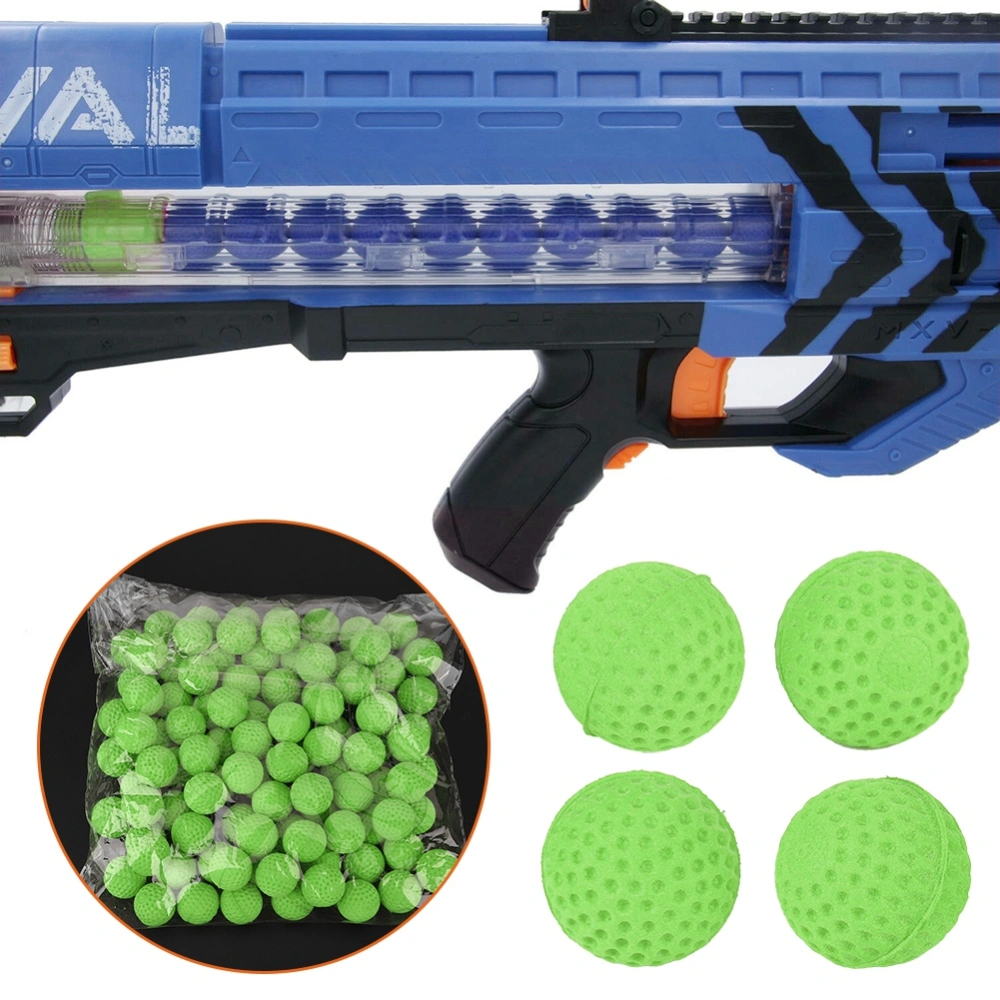 100PCS/ Pack Universal EVA Soft Round Refilled Bullets Ball for Rival Toy Gun (Green)