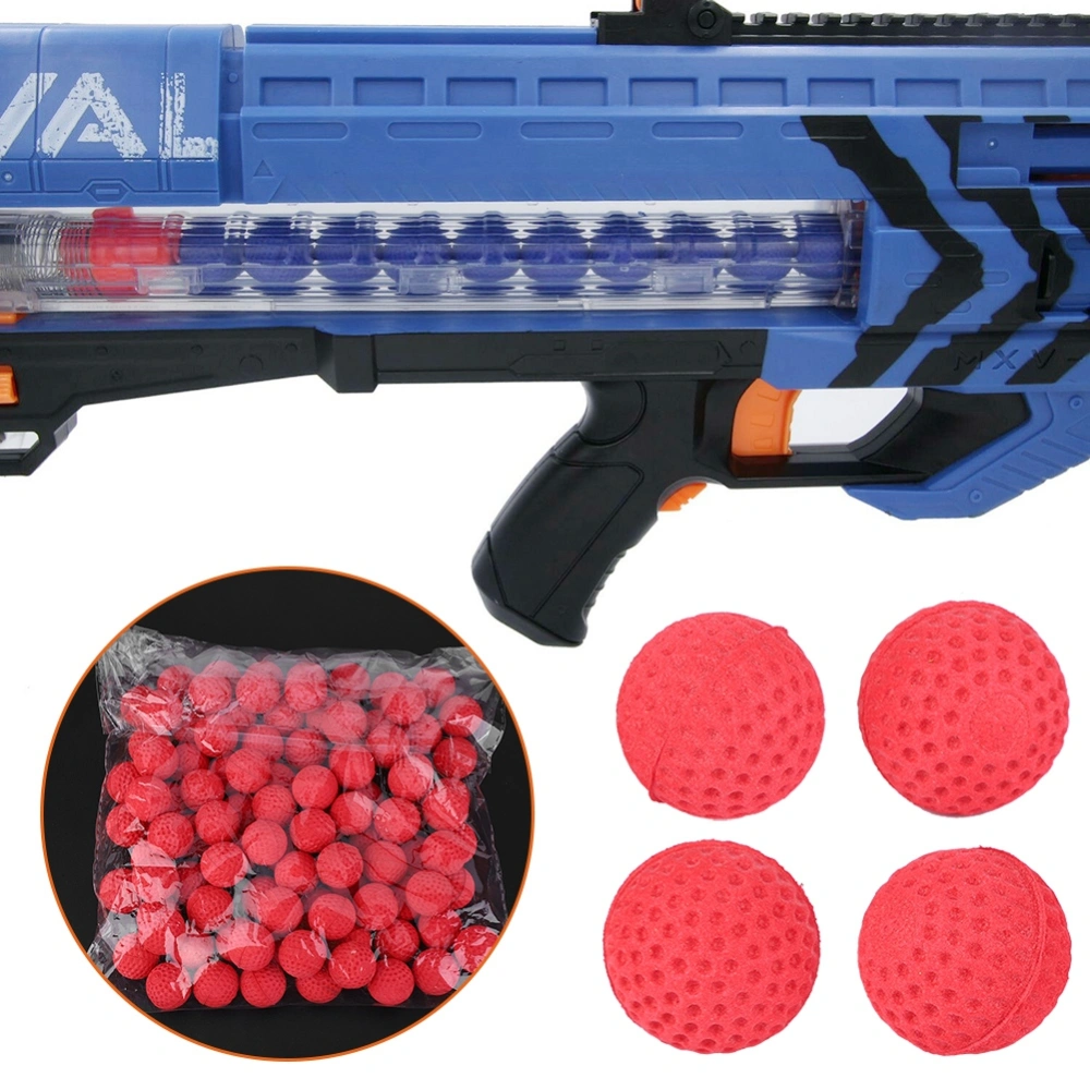 100PCS/ Pack Universal EVA Soft Round Refilled Bullets Ball for Rival Toy Gun (Red)