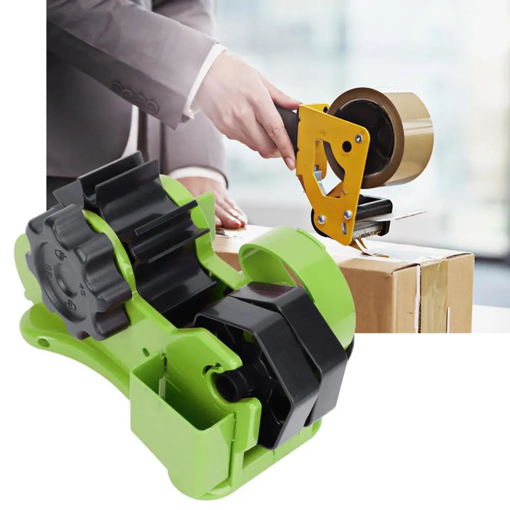 Multifunctional Tape Dispenser Cutter Holder Sealing Home Office Stationery Supplies(Green)