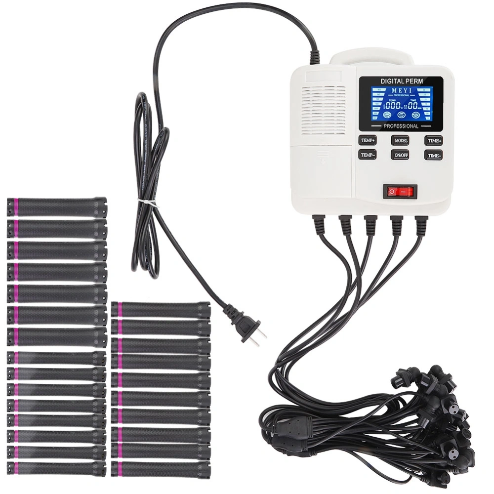 Small Portable Digital PTC Heating Hair Perm Machine with Hair Roller Styling Tool (US Plug)