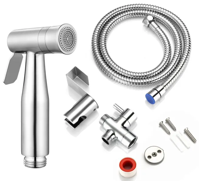 1 PCS Stainless Steel Toilet Handheld Bidet Spray Brass Sprayer Kit for Shower/Pet Bath