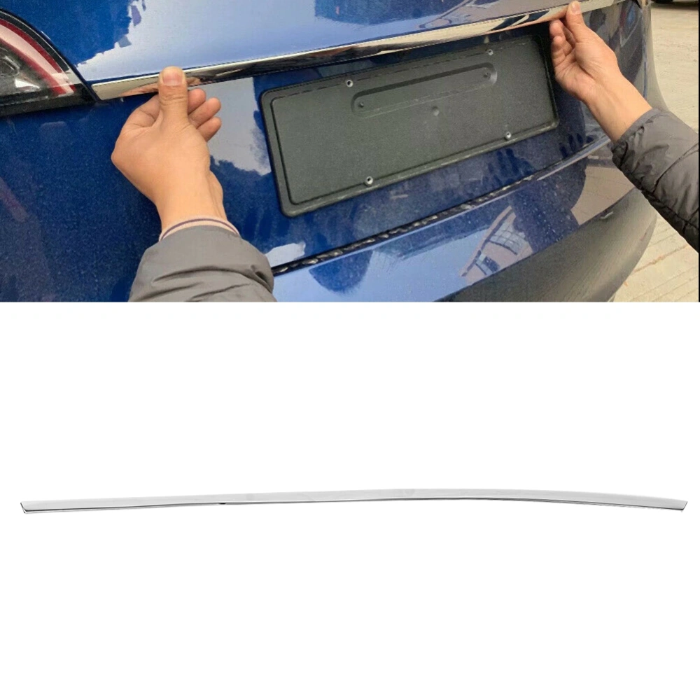 Stainless Steel Rear Trunk Lid Moulding Strip Cover Trim Fits for Tesla Model 3 2018-2019