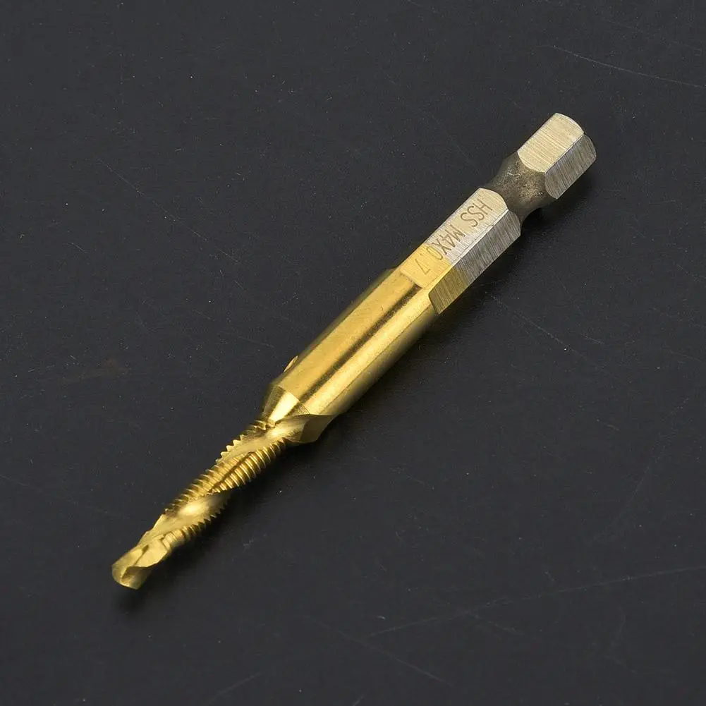 HSS 6.35mm Hex Shank Tap Drill Bit Through-Hole Inner Chip Removal Tap Drill 15mm(M4)