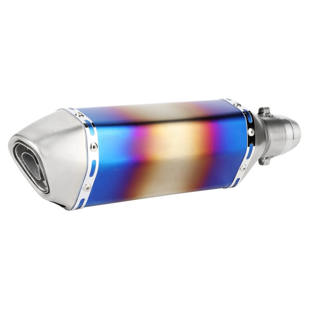 Universal Motorcycle Accessory 51mm Stainless Steel Blue Exhaust Silencer Muffler Pipe