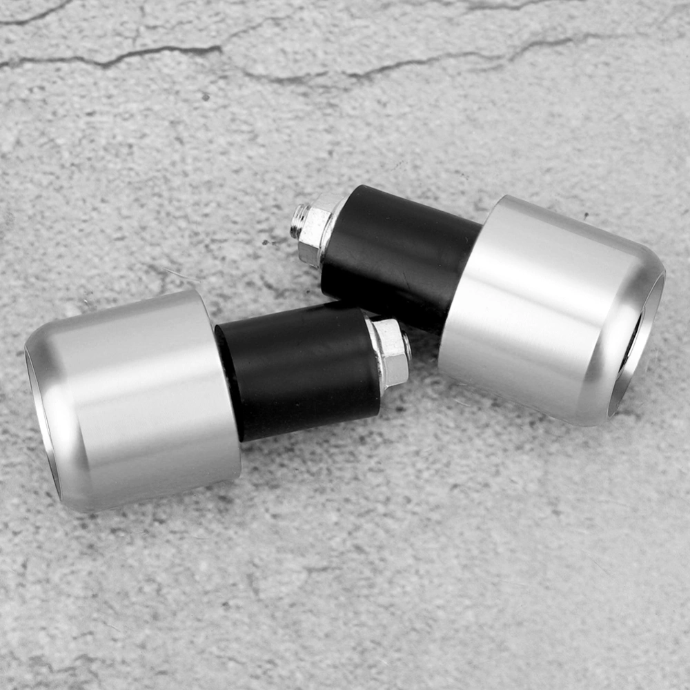 2Pcs Motorcycle Modification Accessory Handle Bar End Plug for 22mm Diameter Handlebar (Silver)