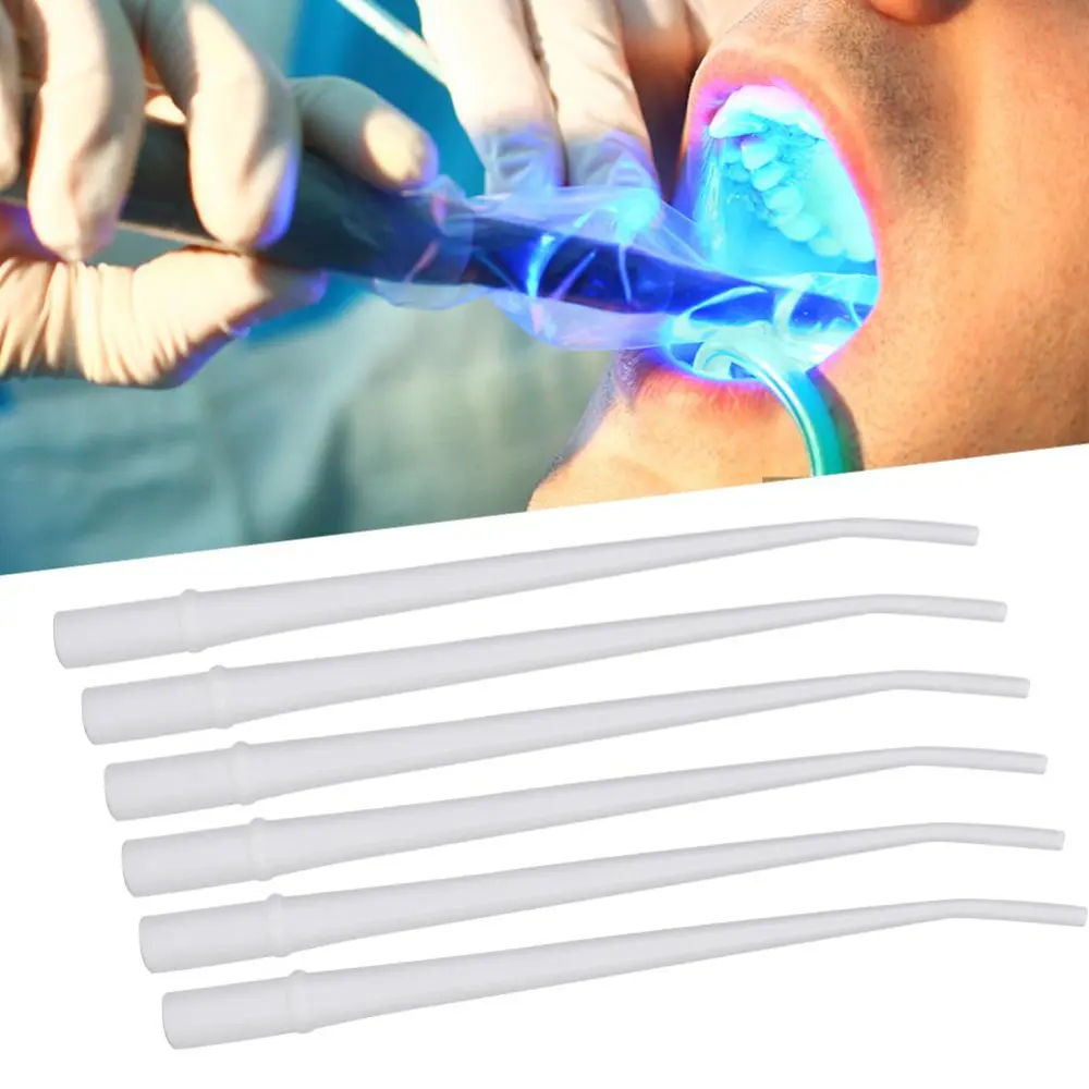 25pcs Dental Surgical Aspirator Tips Disposable Saliva Suction Tube Kit (White Middle)