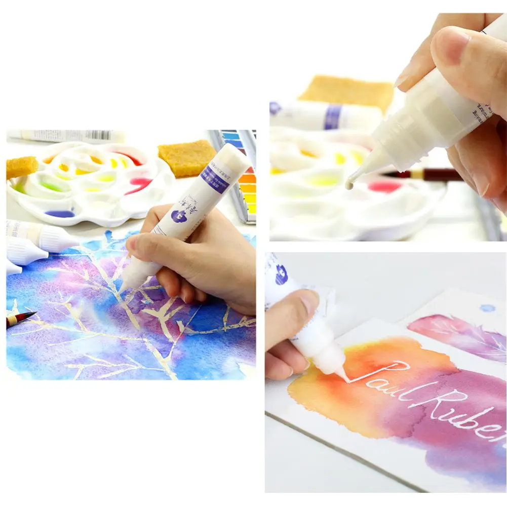 30ml Art Masking Fluid Artist Watercolor Media White Liquid Pigment Covering Liquid