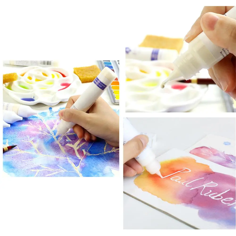 30ml Art Masking Fluid Artist Watercolor Media White Liquid Pigment Covering Liquid