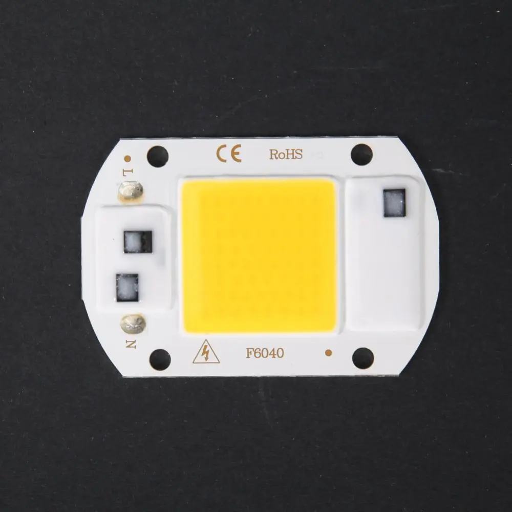 2Pcs AC220V 20W Aluminum High Bright Power Integrated LED COB Chips Lights Source(Warm White)