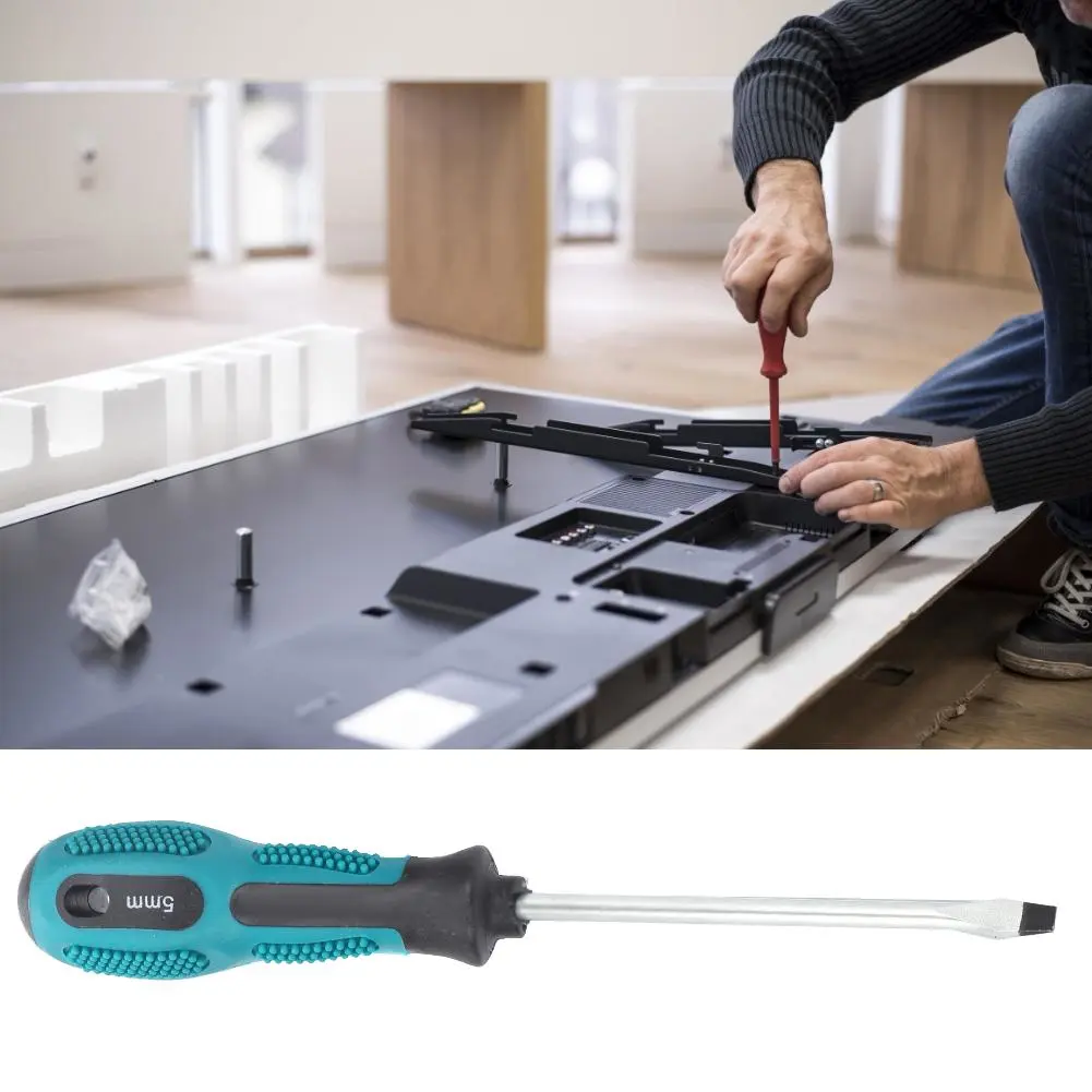 5x100mm PP handle Hand Screwdriver Screw Driver Electrician Repair Tool for 5mm Screw (Slot)