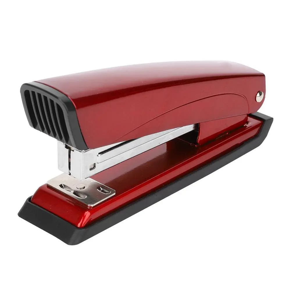 20 Sheets Stapler Metal Book Paper Stapling Machine Office Supplies for 26/6 24/6 Nails (Red)