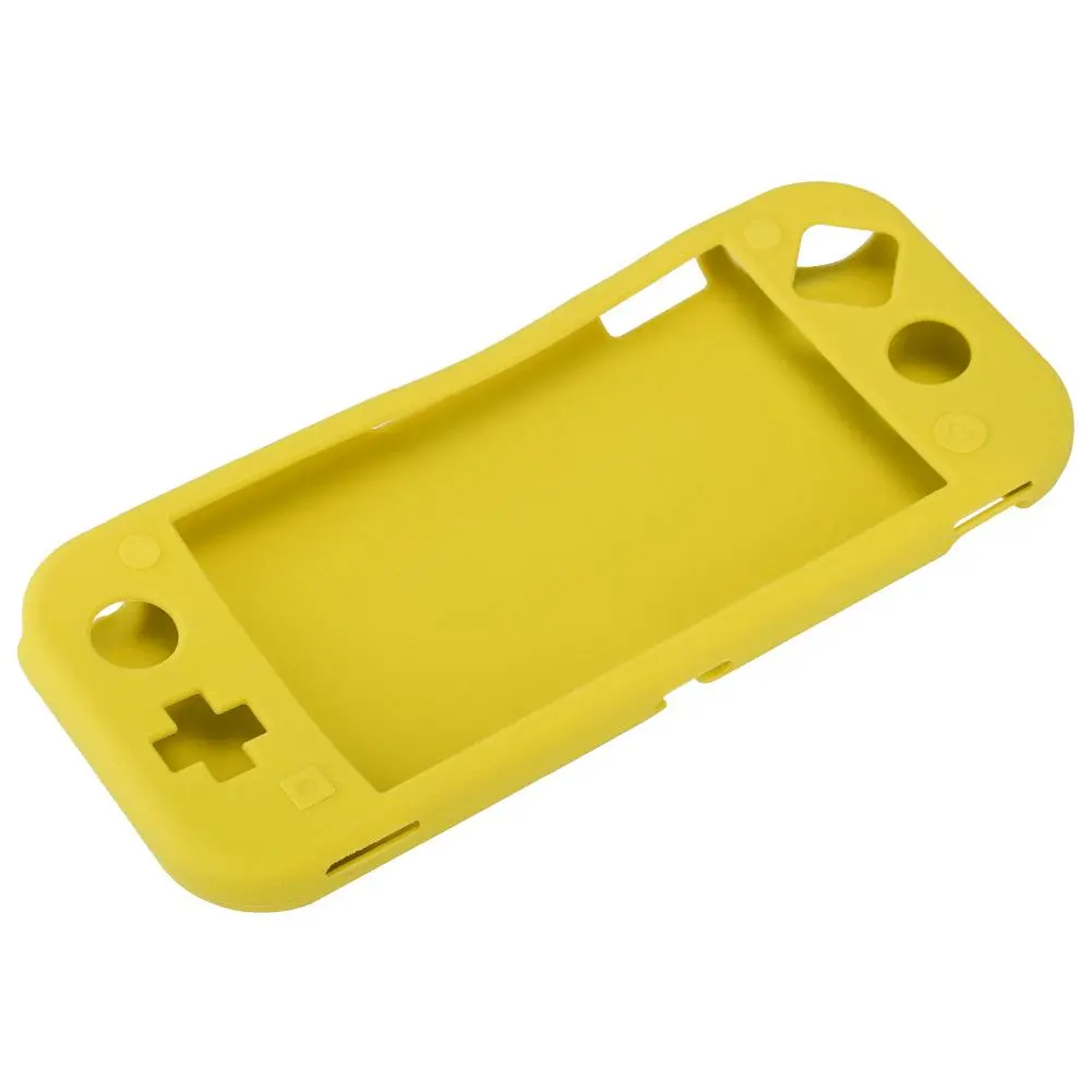 Silica Gel Protective Case Cover & Tempered Glass Screen Protector Set for Switch Lite Yellow