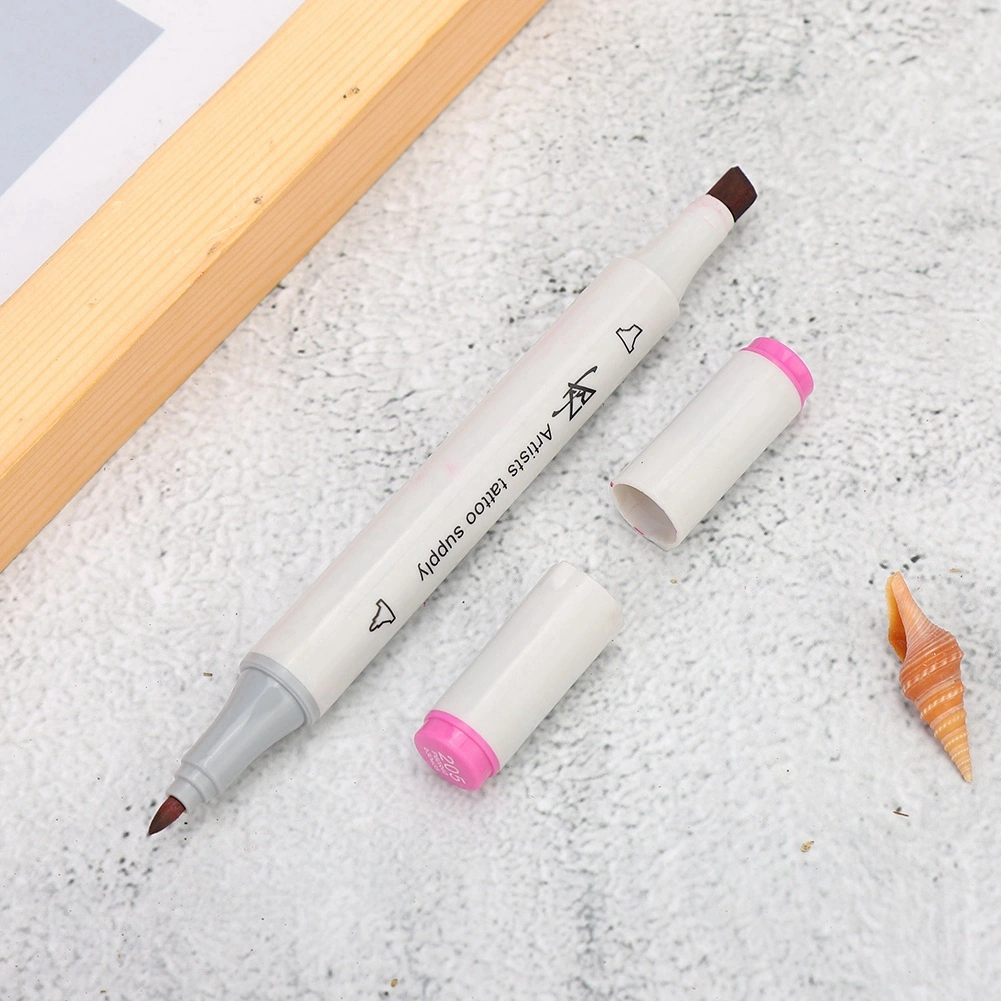 Double End Tattoo Positioning Skin Marker Marking Pen Tattoo Tool (Pink)