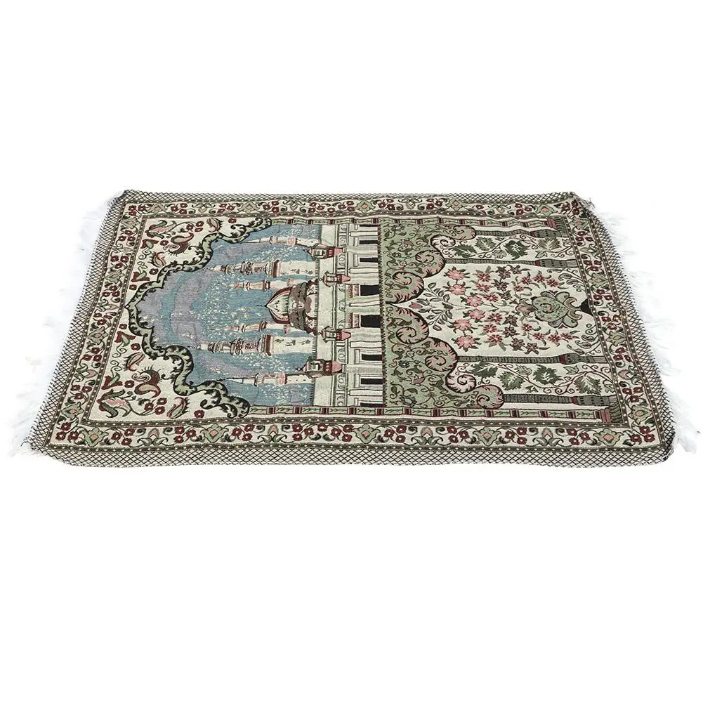 Islamic Muslim Prayer Rug Portable Cotton Praying Mat Home Bedroom Decoration