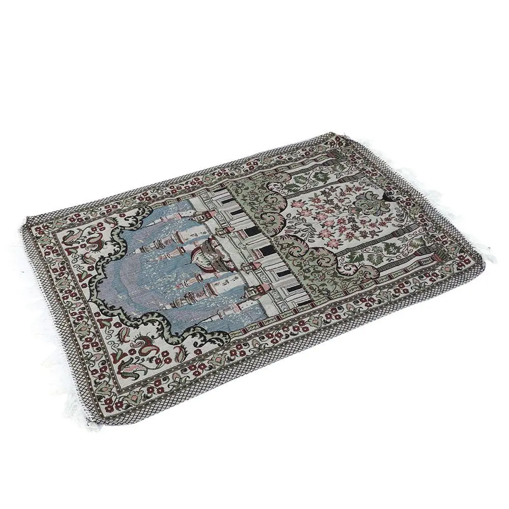 Islamic Muslim Prayer Rug Portable Cotton Praying Mat Home Bedroom Decoration