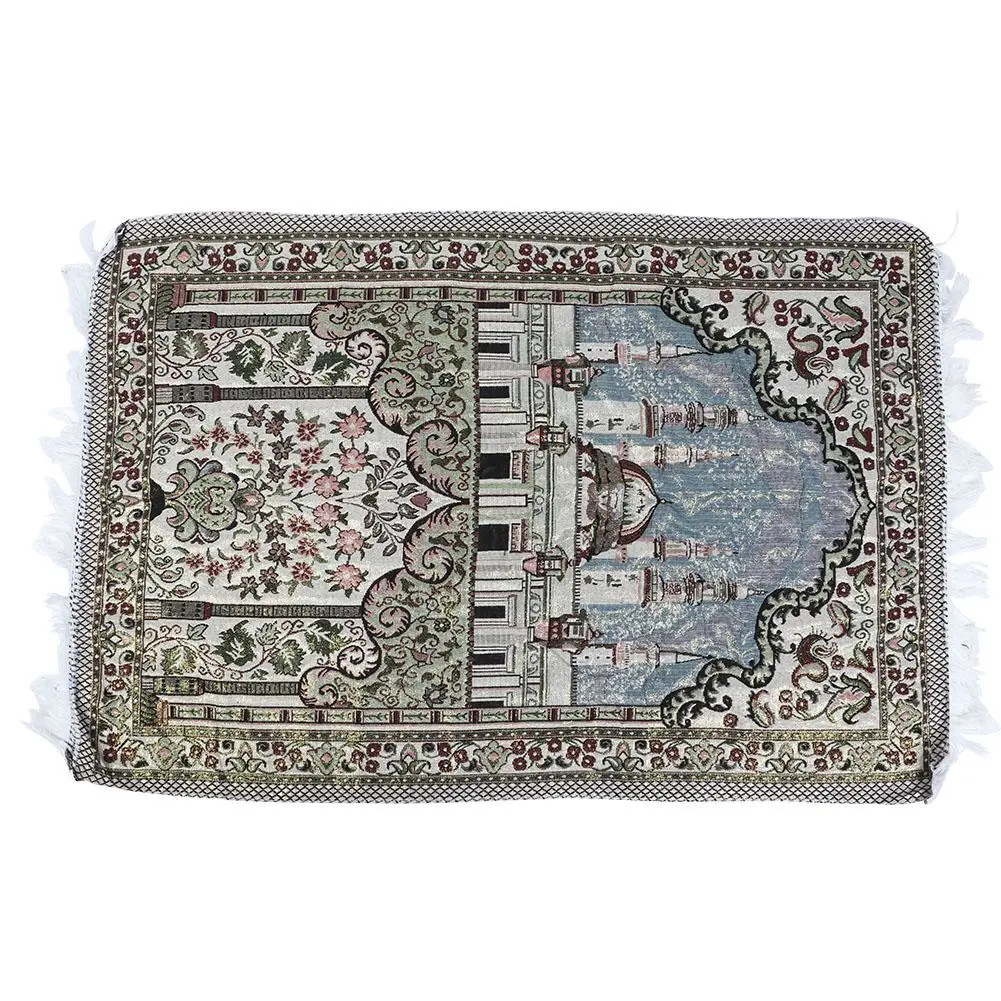 Islamic Muslim Prayer Rug Portable Cotton Praying Mat Home Bedroom Decoration