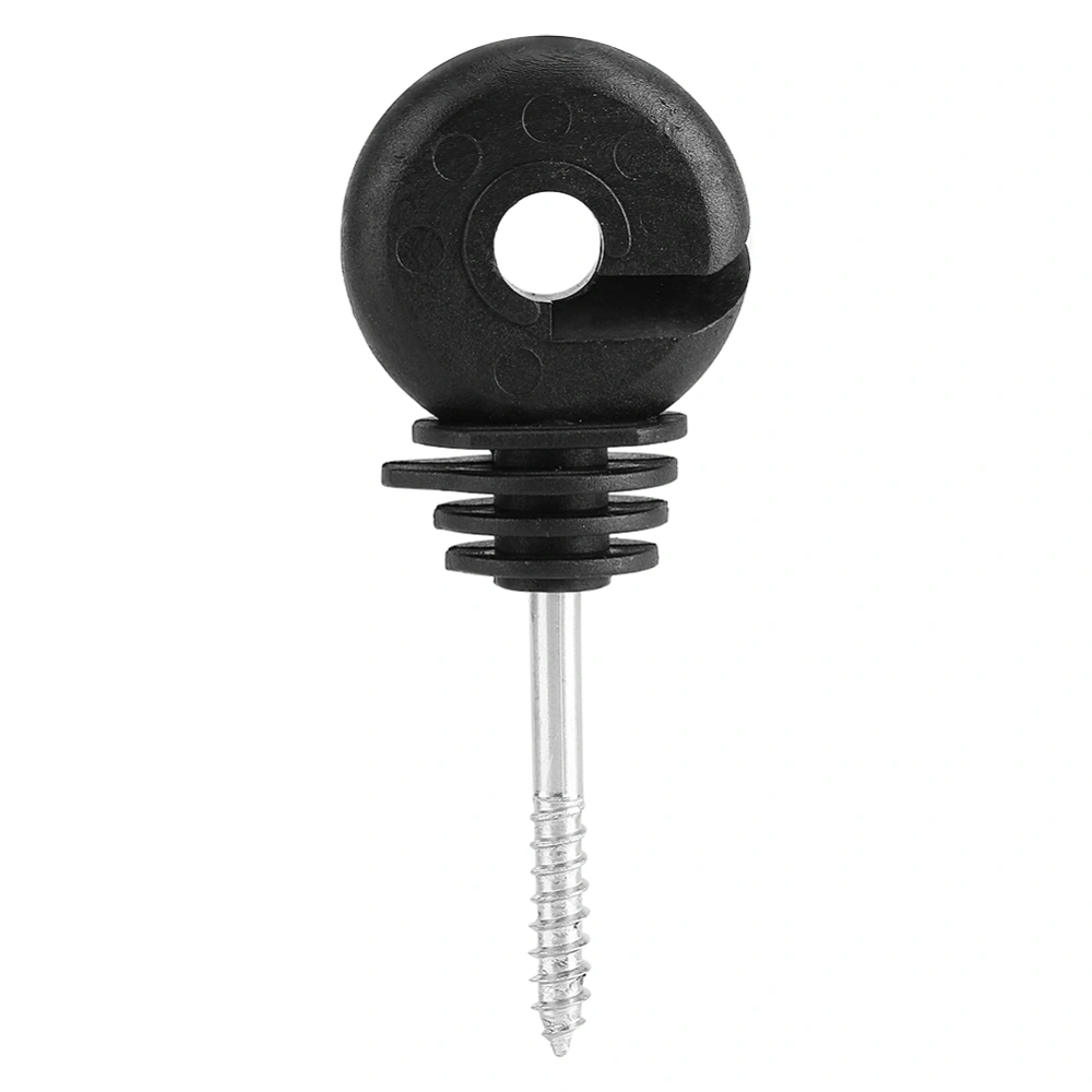 100Pcs Black Screw in Wood Post Ring Insulators for Electric Fencing Poly Wire or Tape