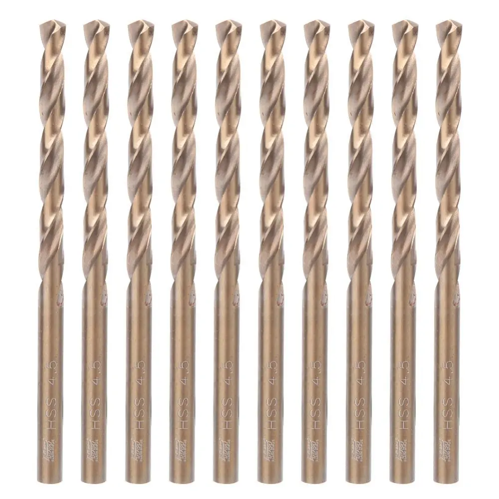 10pcs High Speed Steel Twist Drill Bits for Stainless Steel Iron Plate (6.5mm)