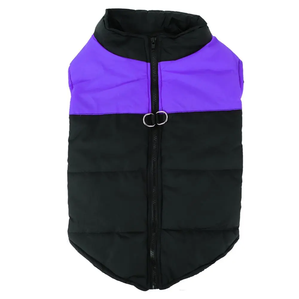 Polyester Purple Pet Waterproof Down Jacket Vest Clothes Thicken Warm Coat for Large Dogs(2XL)