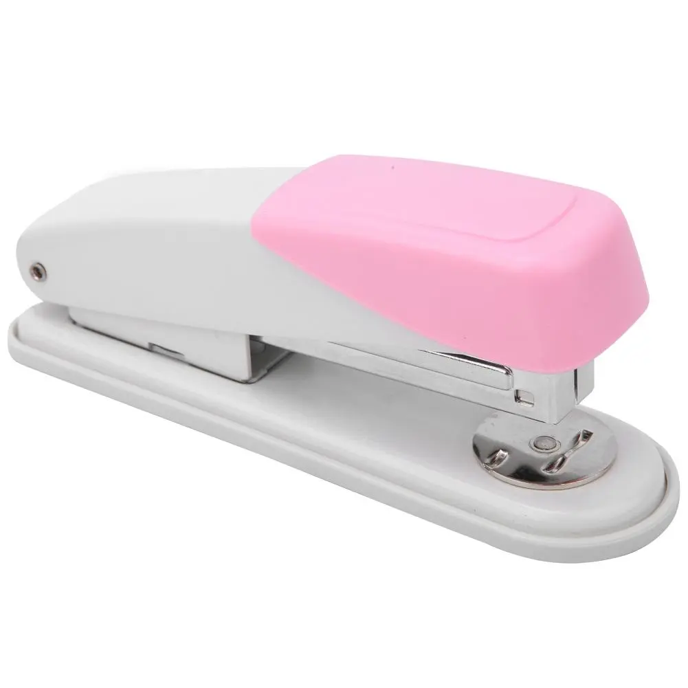 20 Sheets Stapler Metal Book Paper Stapling Machine Office Supplies for 26/6 24/6 Nails (Pink)