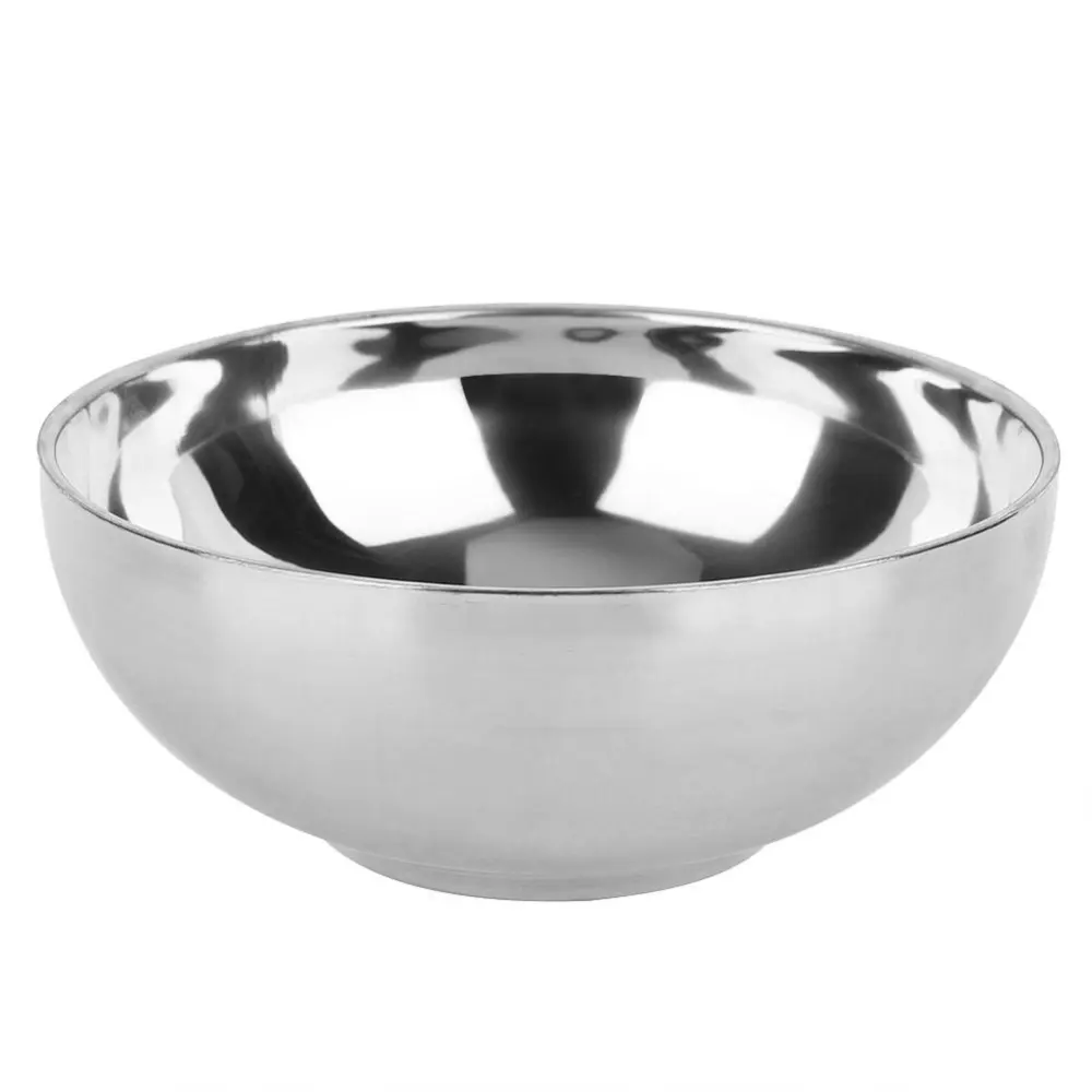 Stainless Steel Household Double Layer Noodles Soup Bowl Food Fruit Container (Large)