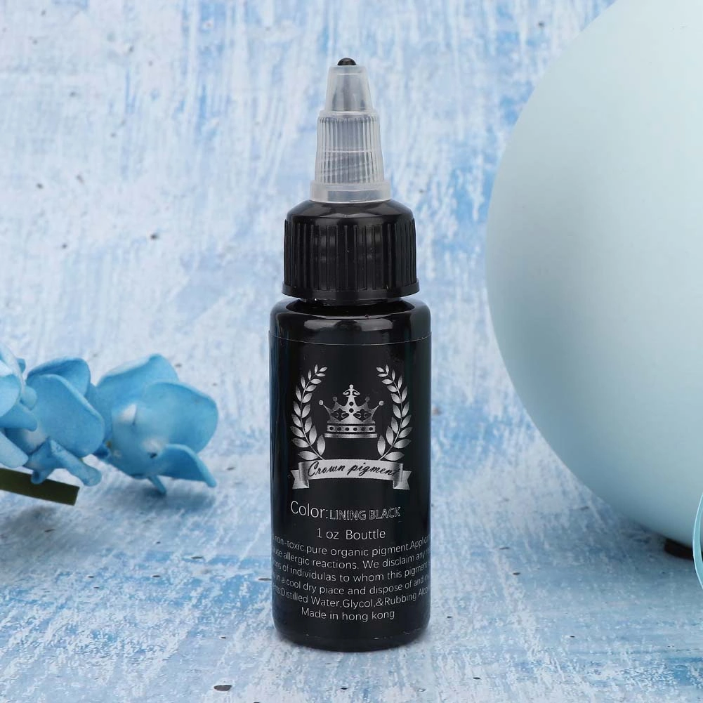Plant Extract Semi-Permanent Tattoo Pigment Ink Long Lasting Tattoo Accessory Tool (Black)