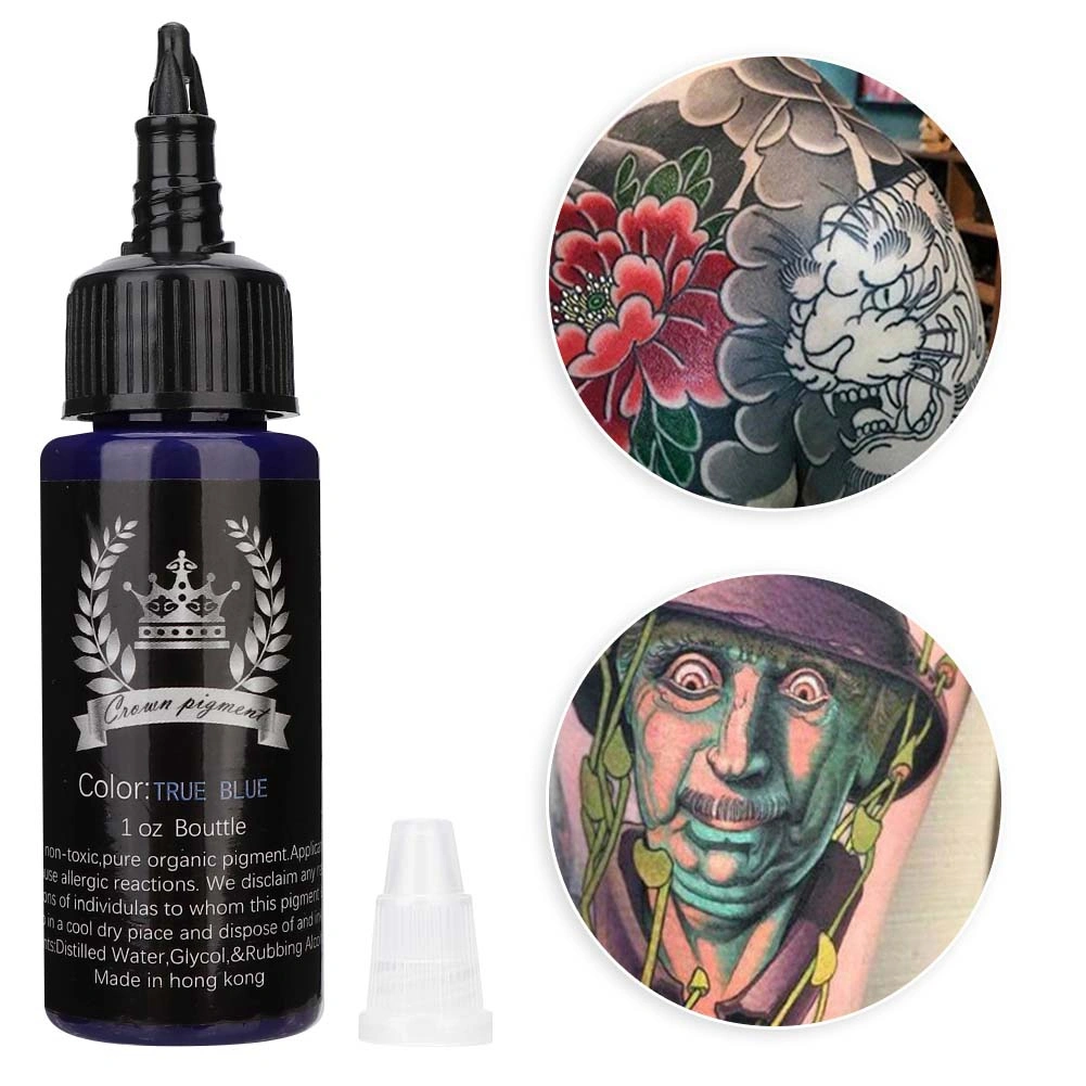 Plant Extract Semi-Permanent Tattoo Pigment Ink Long Lasting Tattoo Accessory Tool (Blue)
