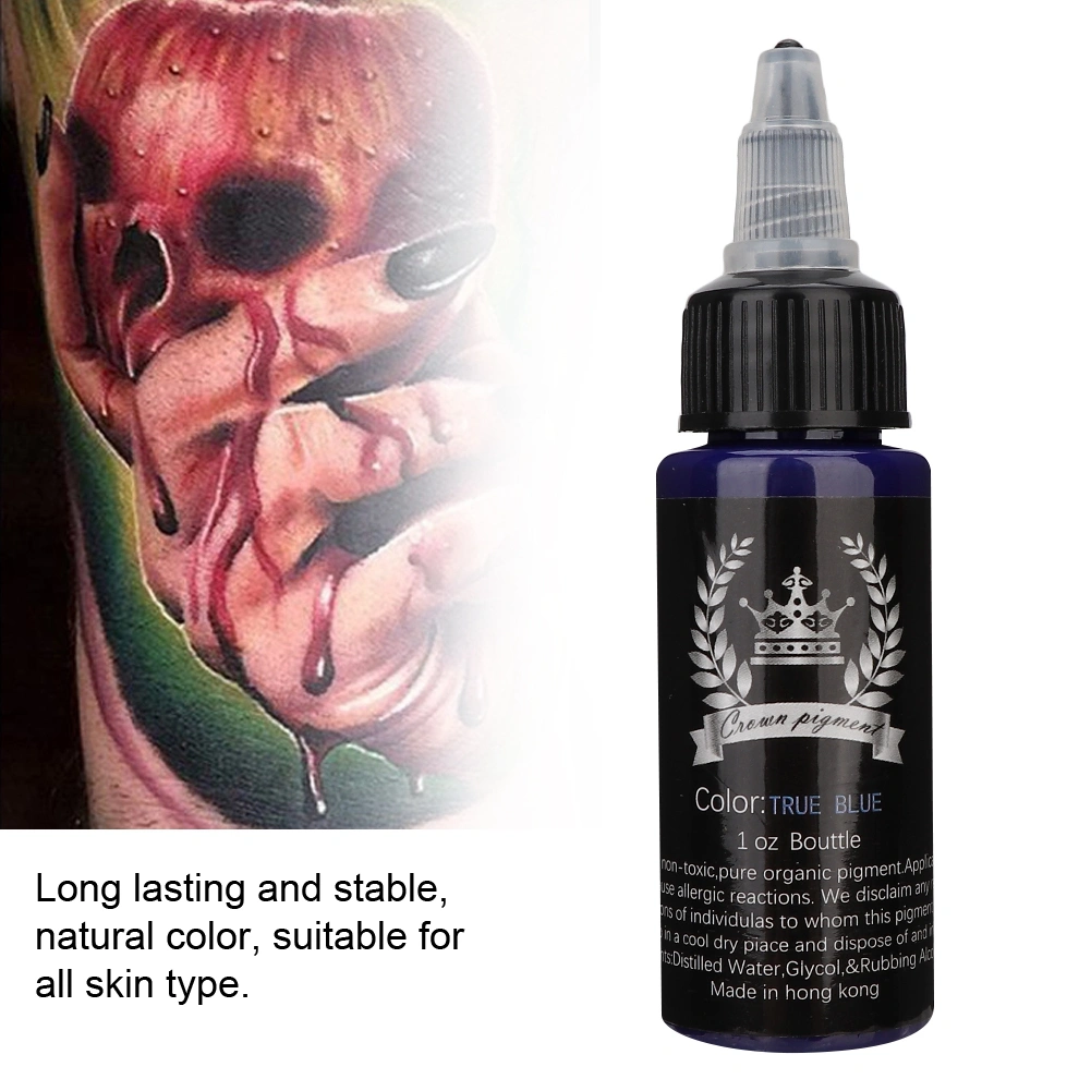 Plant Extract Semi-Permanent Tattoo Pigment Ink Long Lasting Tattoo Accessory Tool (Blue)