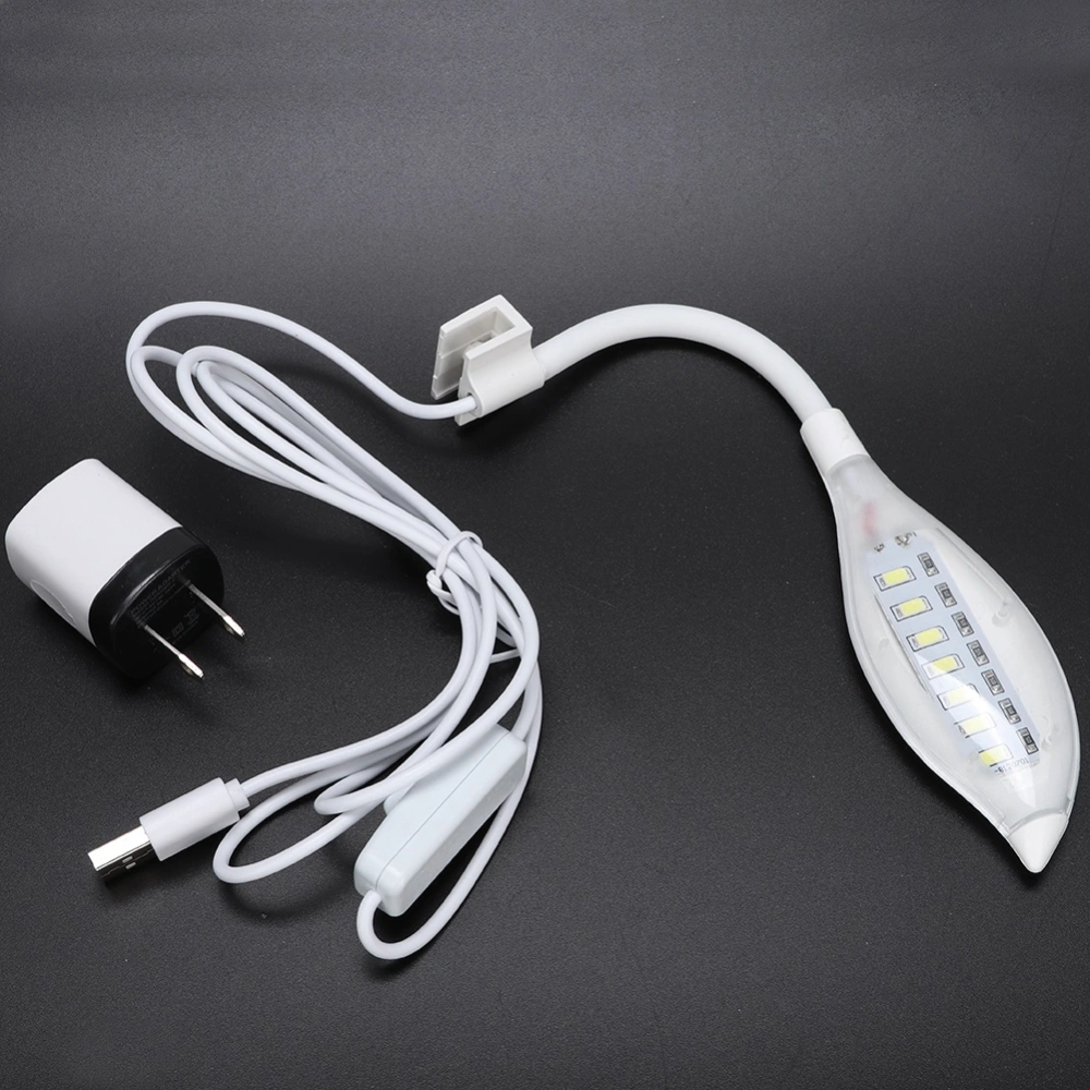 USB Tortoise Fish Tank Aquarium LED Clip On Light US Plug 100-240V (White)(White Light)