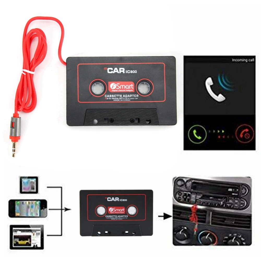 Car Stereo Cassette Tape Adapter CD MD MP3 MP4 Player to 3.5mm Aux Audio for Mobile Phone