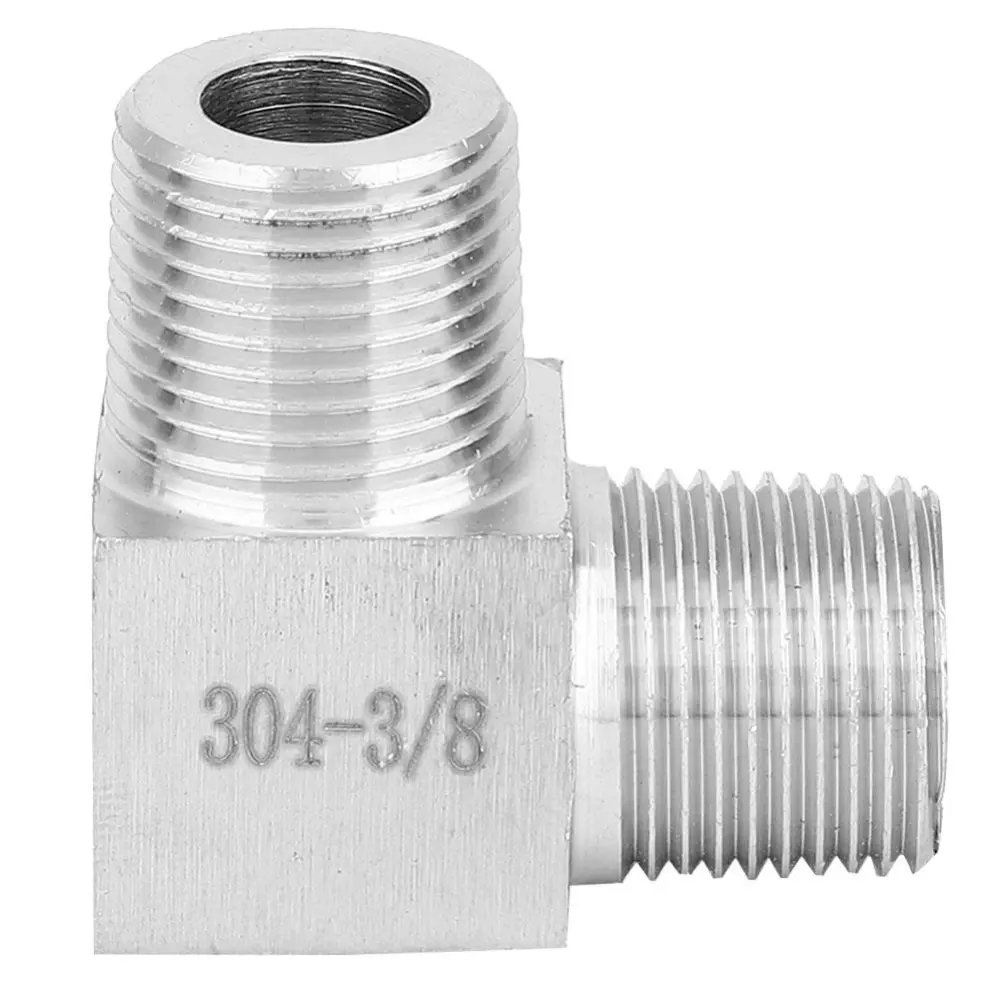 BSPT Male to Male 90 Degree Elbow 304 Stainless Steel Pipe Fitting Connector(3/8)