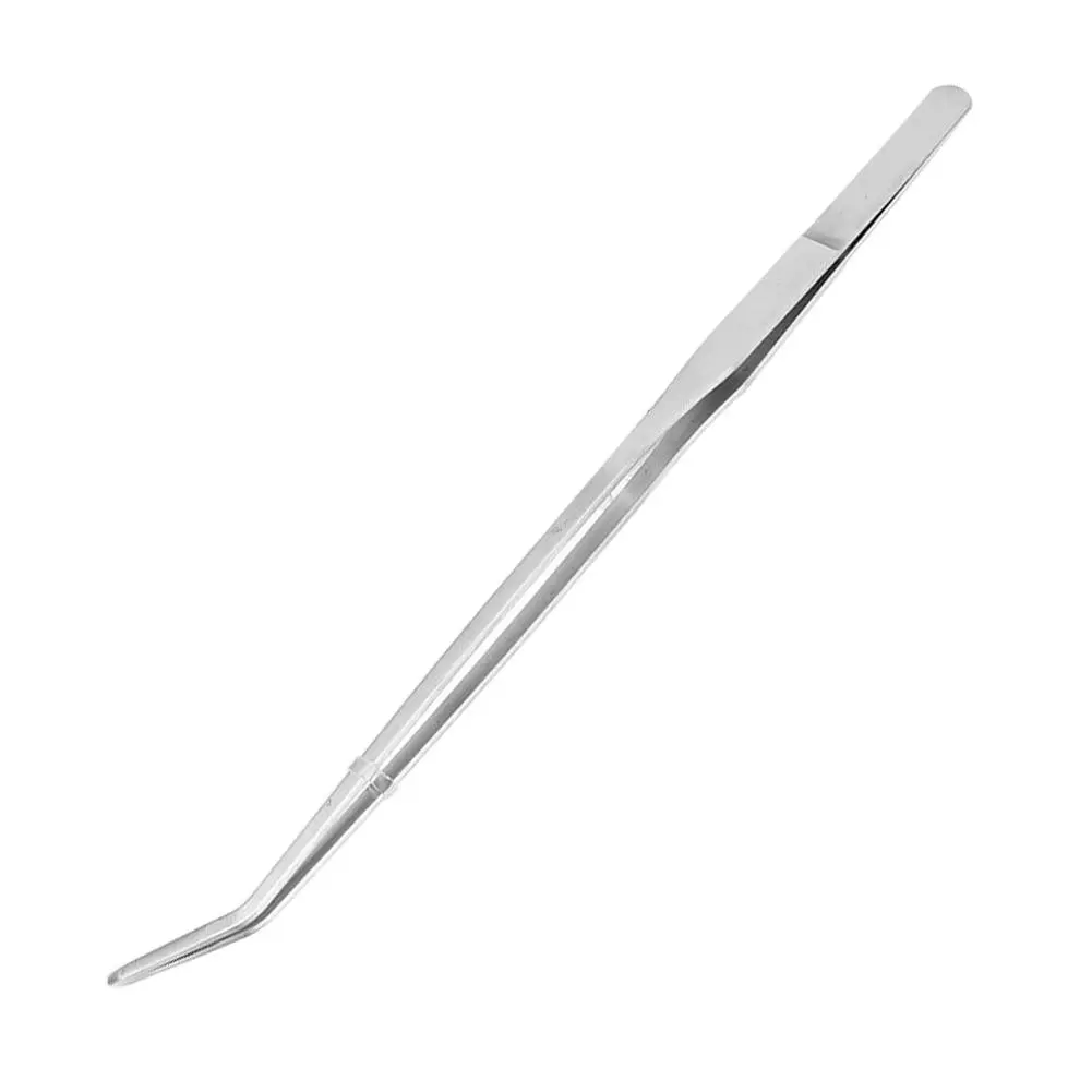 Stainless Steel Aquarium Water Plants Fish Tank Tweezers Aquascaping Tool(27cm Curved Head)