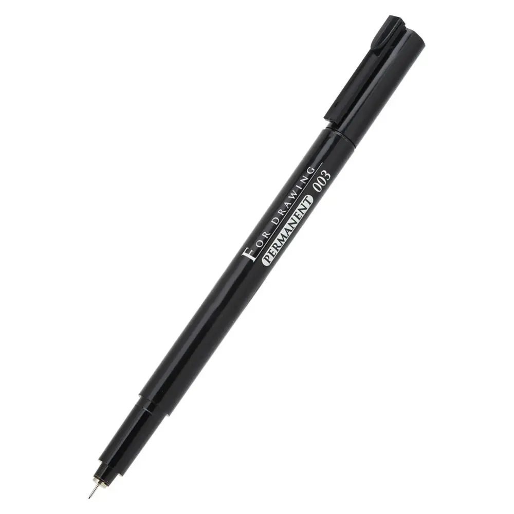 Black Oily Ink Micron Liner Fine Tip Marker Pens for Drawing Sketching Comic (0.03mm)