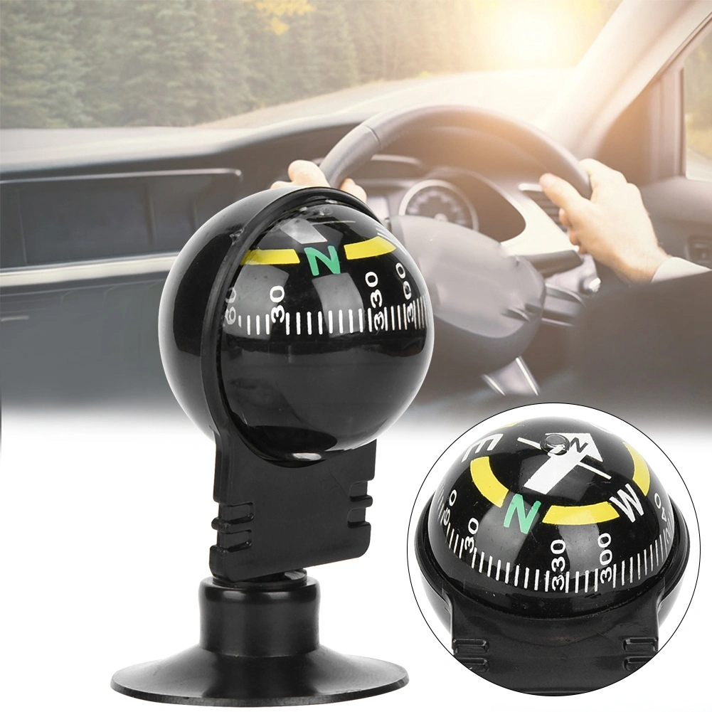 2PCS LC282 ABS Portable Car Compass Guide Ball with Suction Cup Outdoor Navigation Tools