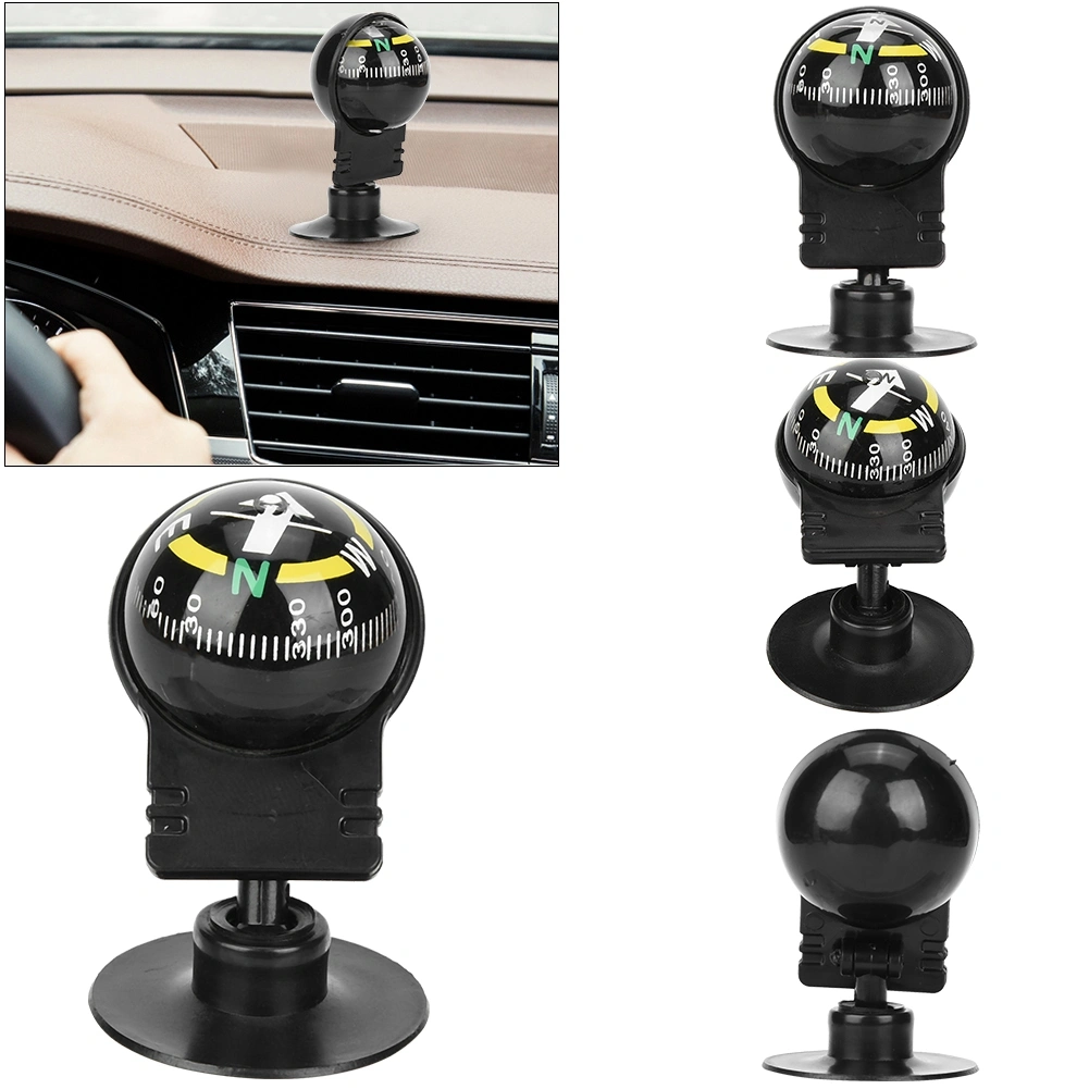 2PCS LC282 ABS Portable Car Compass Guide Ball with Suction Cup Outdoor Navigation Tools