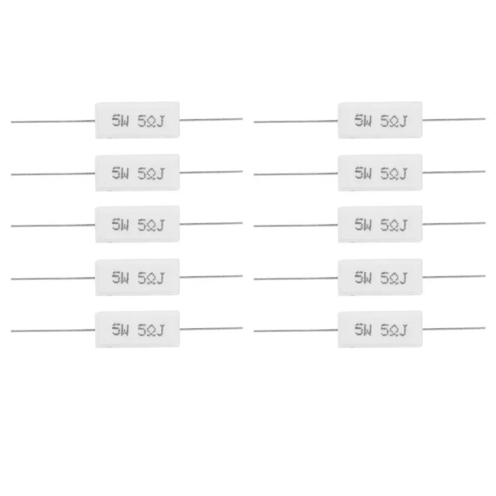 10Pcs Cement Resistor Power Resistance 5% Insulated Electronic Components 5W(5R)