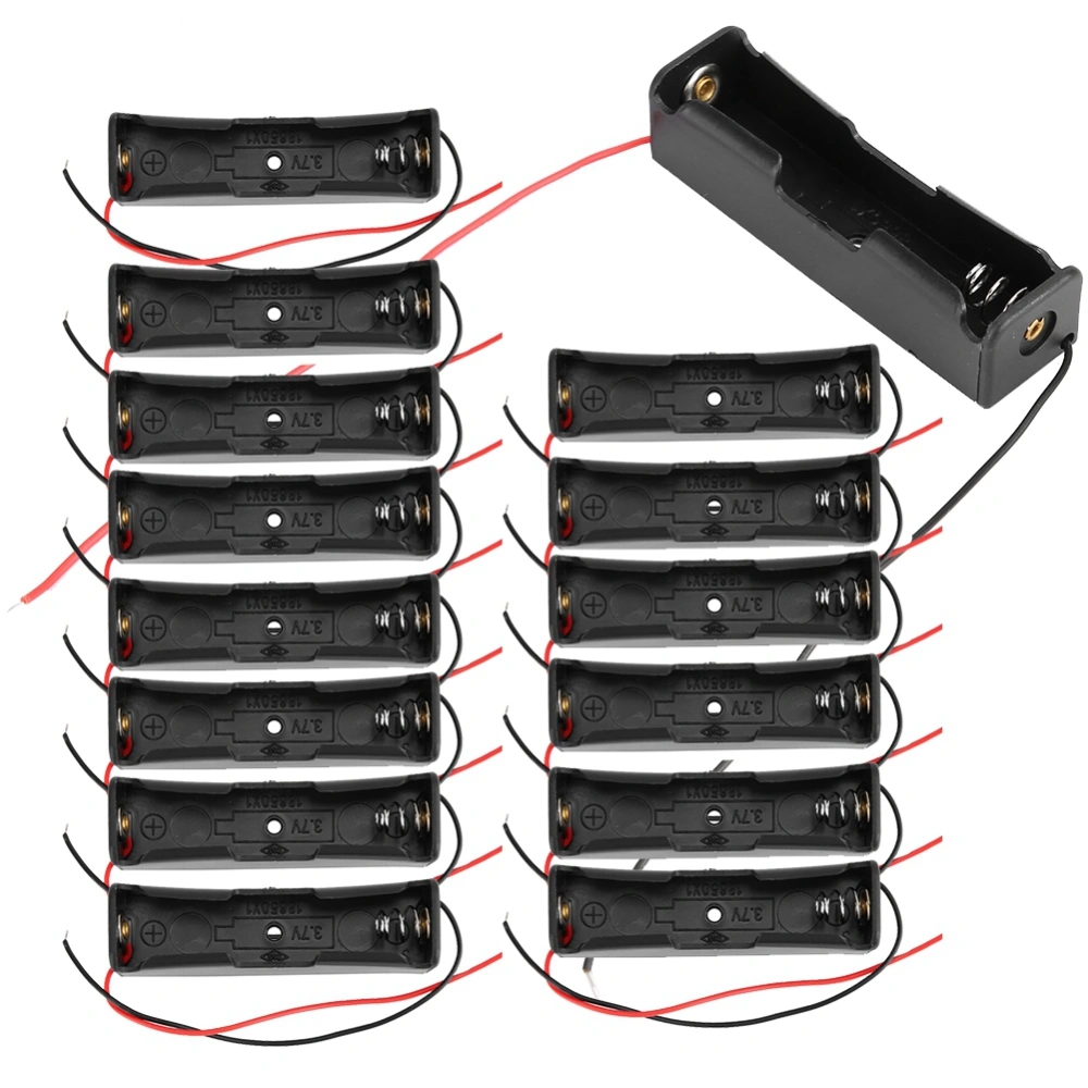 15pcs Single 18650 Battery 3.7V Storage Box Case Black High Strength Toughness