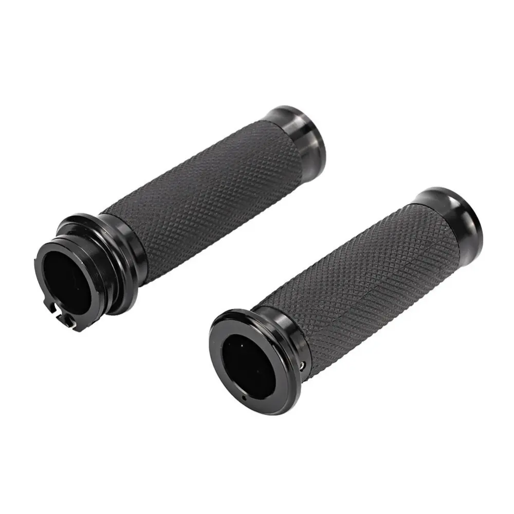 30mm Motorcycle Aluminum Rubber Handle Bar Hand Grip Modification Accessory (Black)