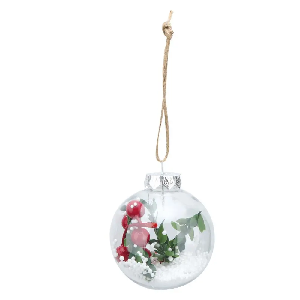 6Pcs/Set Transparent Christmas Ball Bauble Christmas Tree Pendant Hanging Ornament(Type 6 )