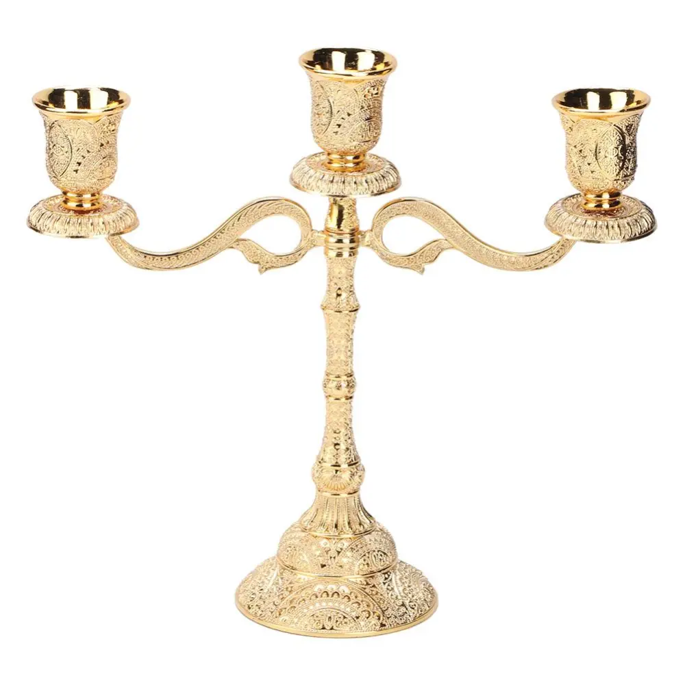 Candle Holder Stand European Dinner Table Decoration Gift Home Ornament(Three Arms)