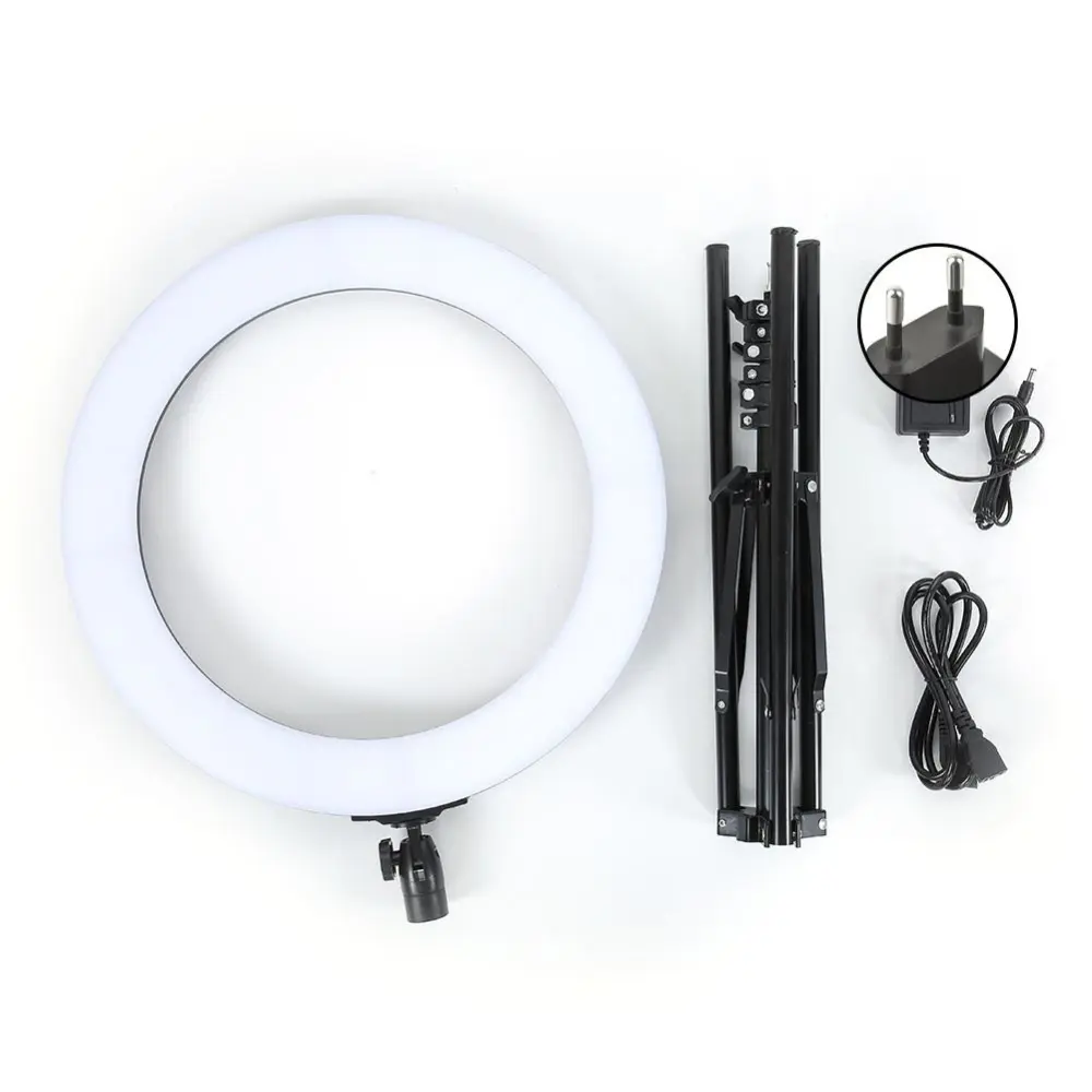 18" Color Light Ring Light Dimmable LED Fill Light with Stand for Video Live Makeup