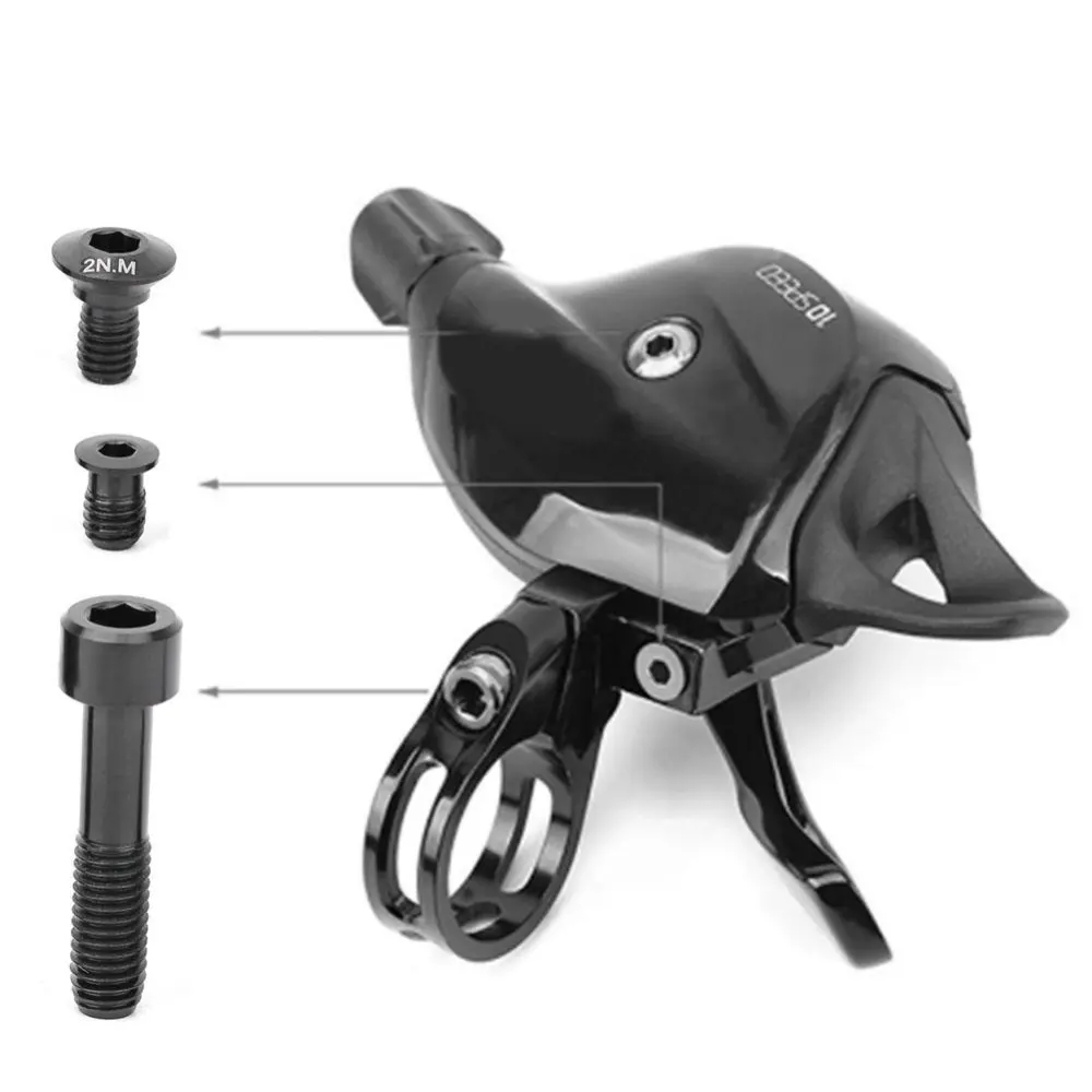 6 pcs Titanium Alloy Derailleur Lever Fixing Bolts Lightweight Mountain Bike Fixed Screws Set for GX/Eagle/X9/X01(black )