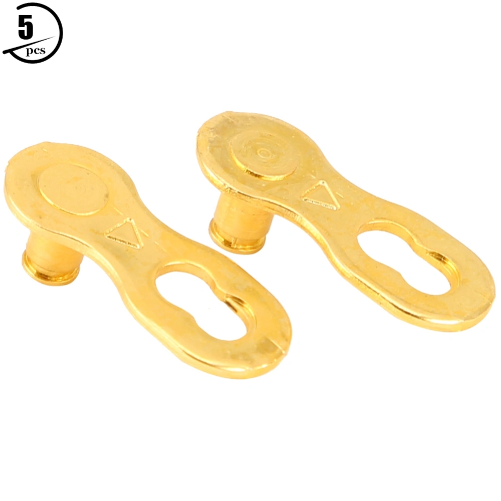 5 Pairs Steel Bike Chain Quick Release Link Magic Buckle Joint Speed Chains Connector(Gold 8&nbsp;Speed )