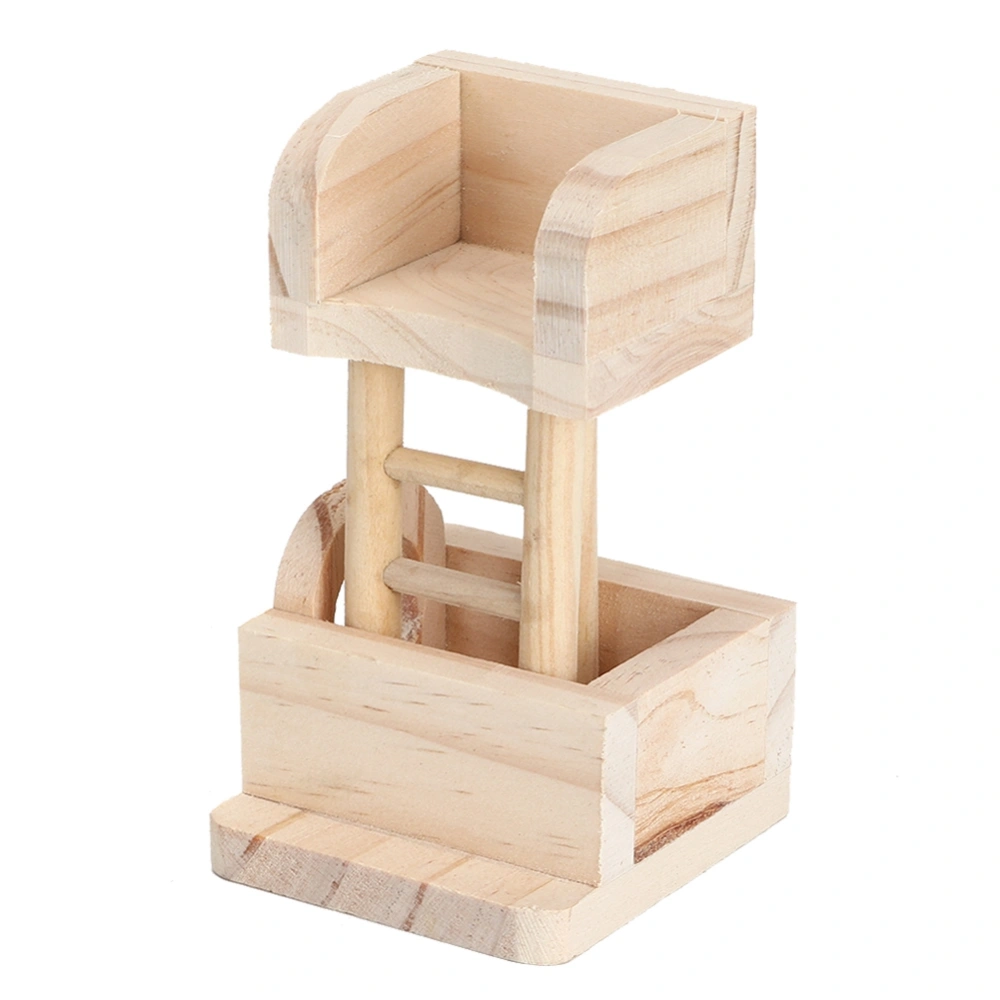 Natural Wooden Hamster Platform House Lookout Tower Toy for Small Pets (Hamster Platform )