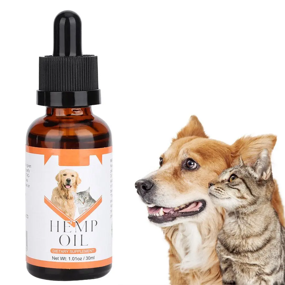 Essential Plant Extract Hemp Seed Oil Nursing Relieve Stress Pain for Pet Dogs Cats(30ml )