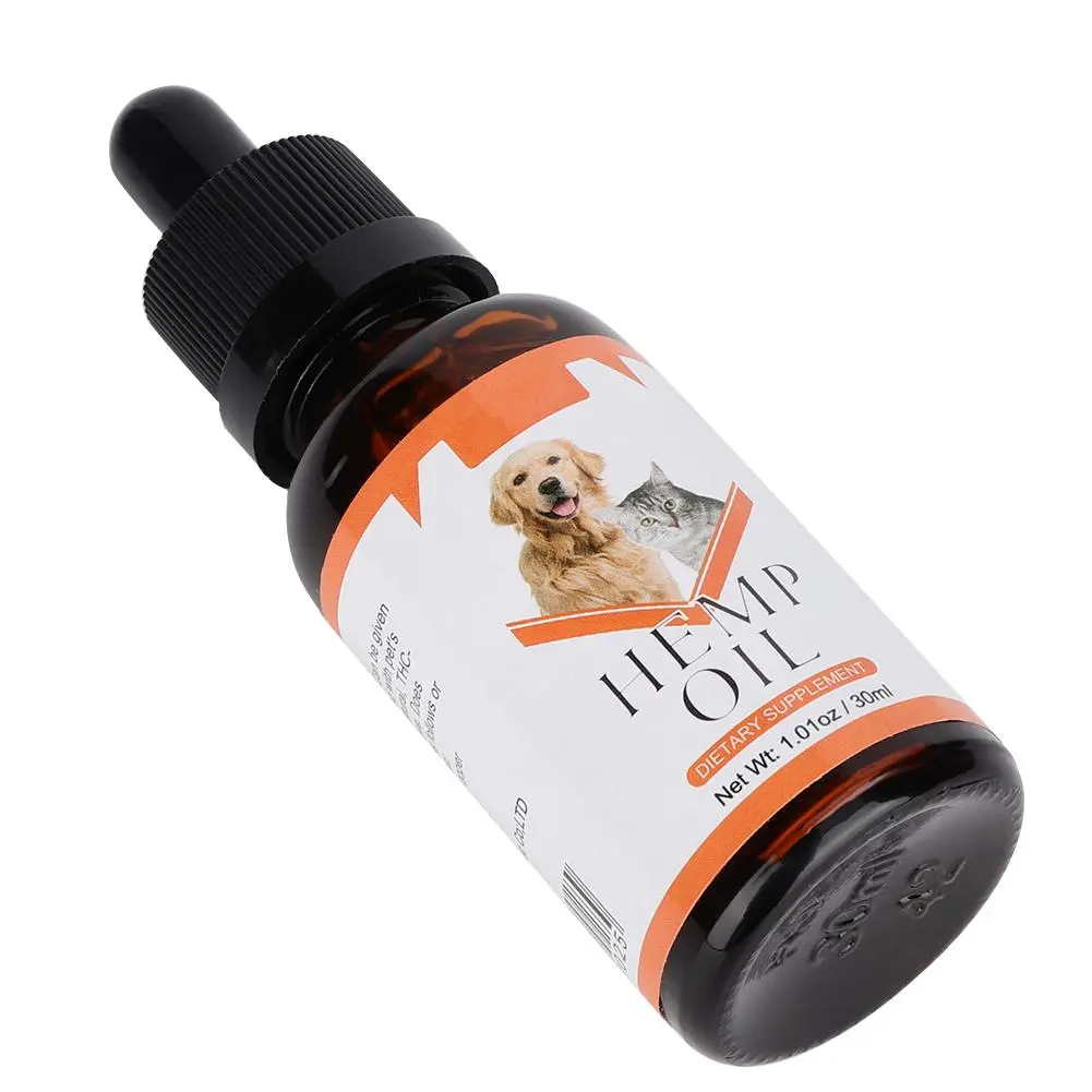 Essential Plant Extract Hemp Seed Oil Nursing Relieve Stress Pain for Pet Dogs Cats(30ml )
