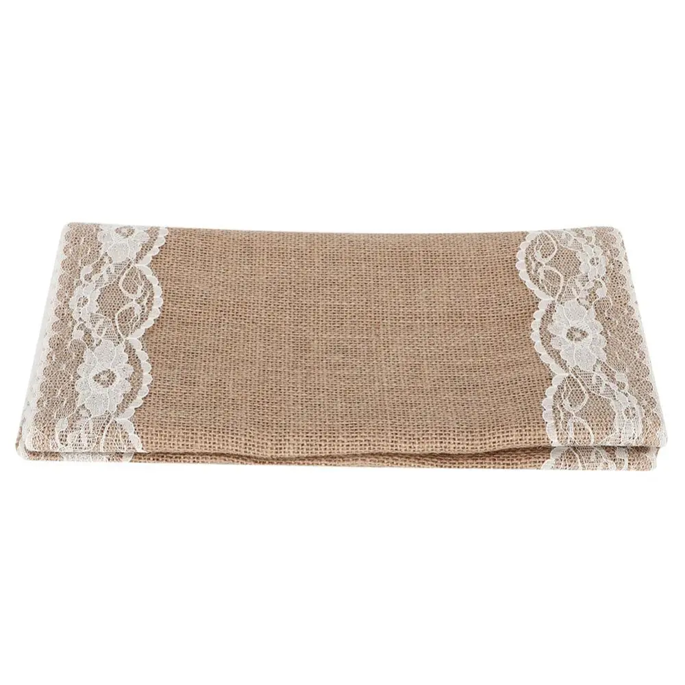 Christmas Party Dining Table Runner Flag Desk Cover Cloth Venue Banquet Decoration(Beige )