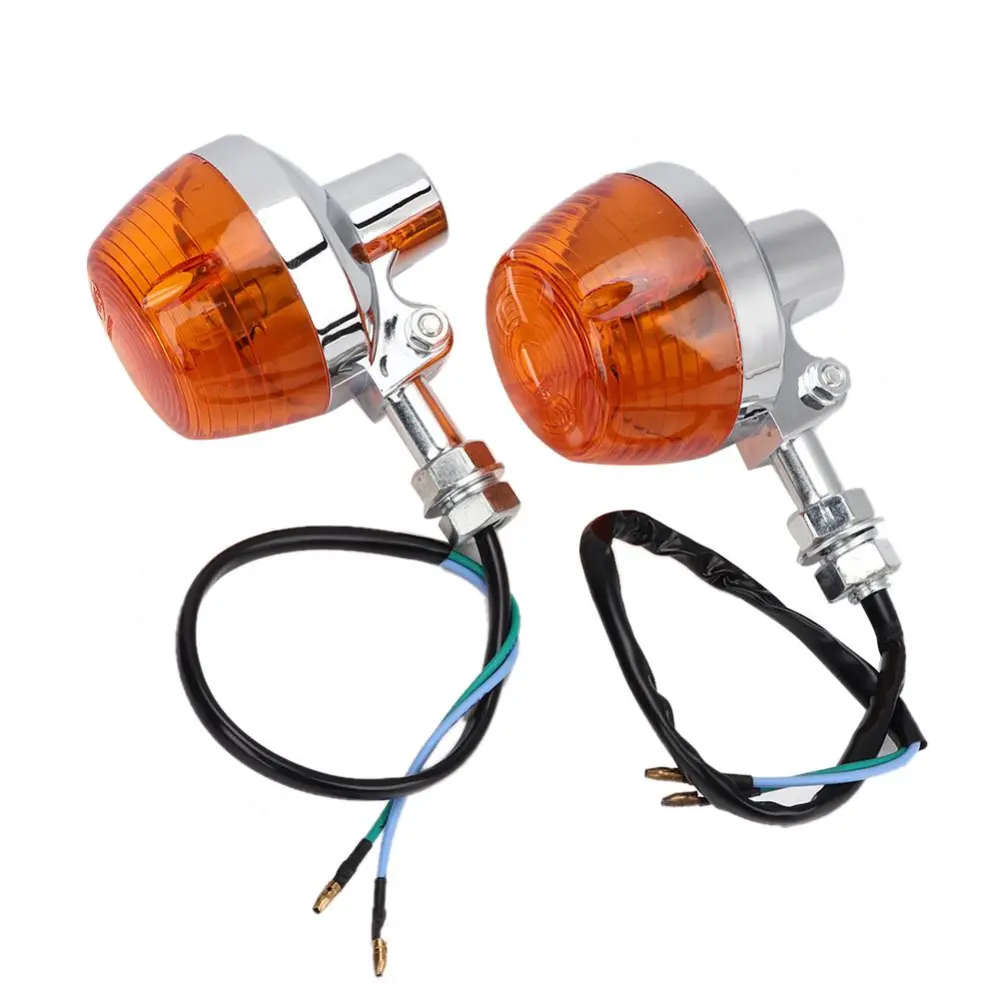 2PCS Motorcycle Turn Signal Light Indicator Flasher Marker Amber Lamp Taillight