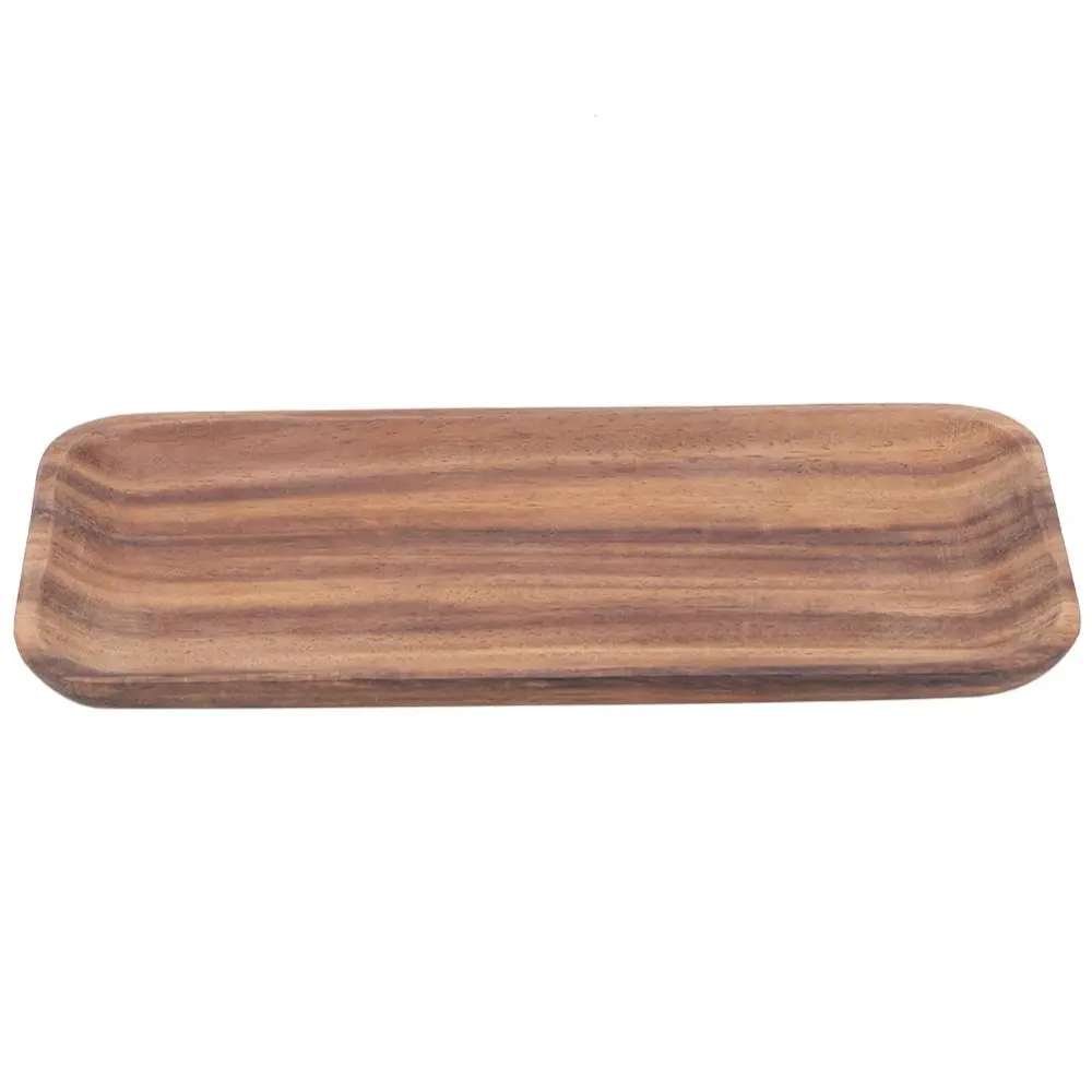 Wooden Rectangle Sushi Serving Tray Plate Japanese Style Tableware Home Restaurant Serving Dish(25x12.5x2cm )