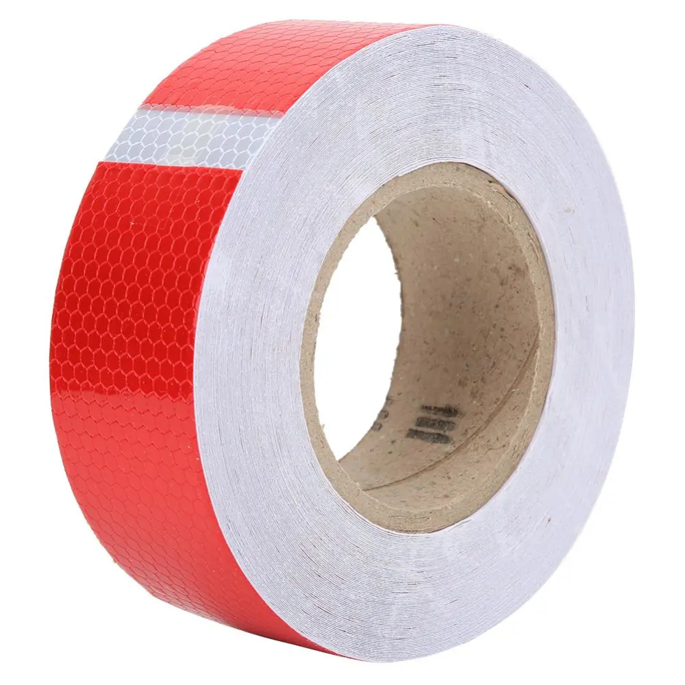 Safety Sticker Tape Red White Strong Adhesion Reflective Car Truck Bike Traffic Strip Supplies